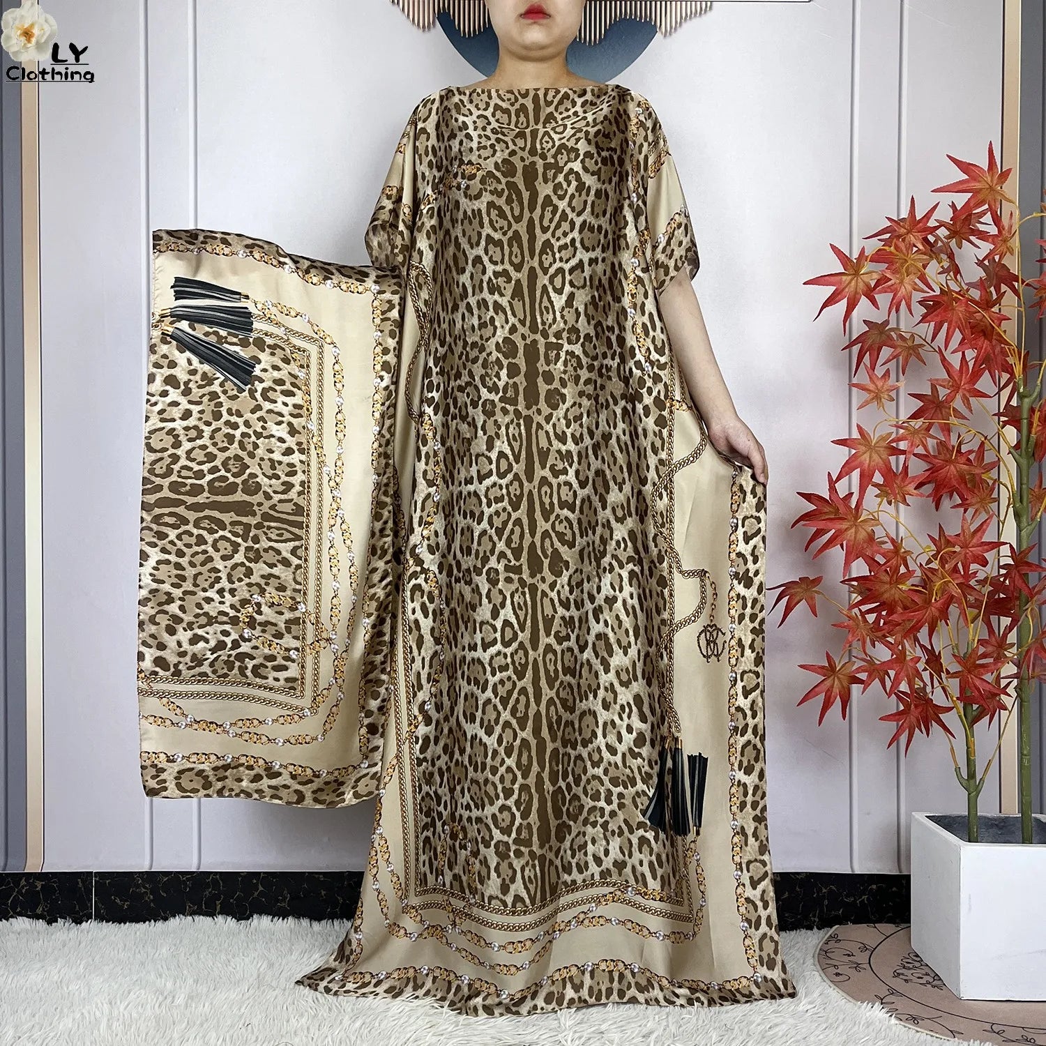 Muslim Abayas For Women 2023 New Fashion Printed Silk Soft Loose Femme Elegant Robe African Maxi Party Dresses With Belt Turban
